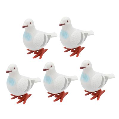 WHAMVOX 5pcs Wind-up Clockwork Pigeon for Cartoon Simulation Playthings Educational to Enhance Tactile Skills and Color Recognition