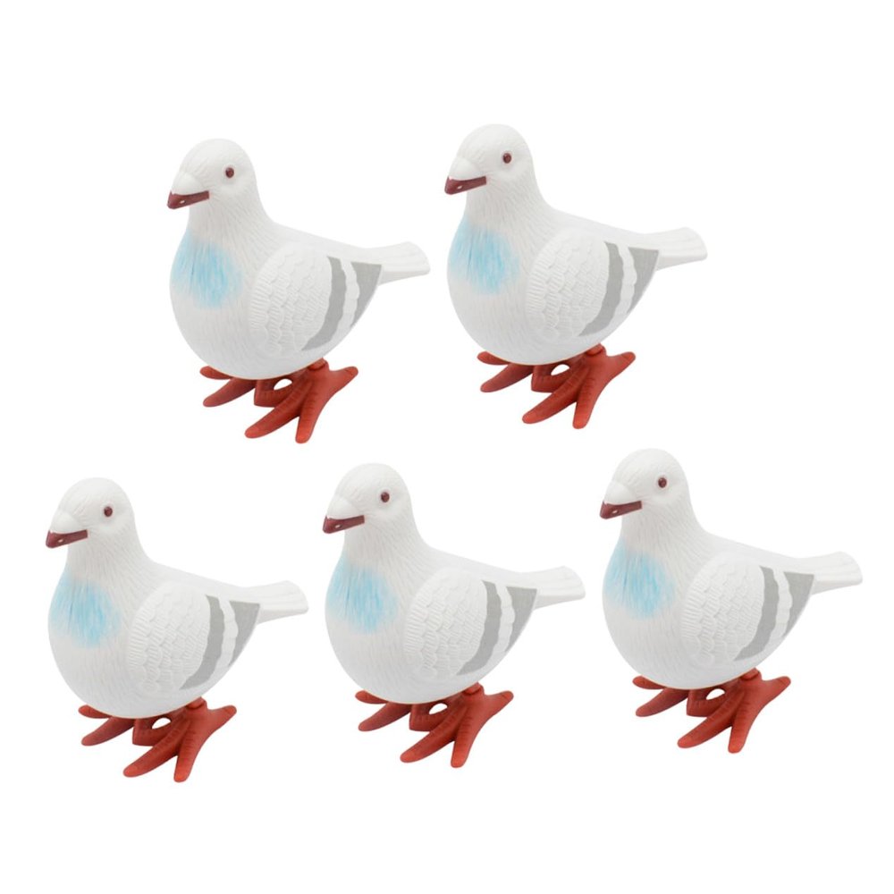 WHAMVOX 5pcs Wind-up Clockwork Pigeon for Cartoon Simulation Playthings Educational to Enhance Tactile Skills and Color Recognition