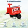 12V Ride on Train Trackless Carriage, Train Carriage with Removable Storage Chair, Rubber Wheels for Boys Girls-Red view 2