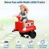 12V Ride on Train Trackless Carriage, Train Carriage with Removable Storage Chair, Rubber Wheels for Boys Girls-Red view 3