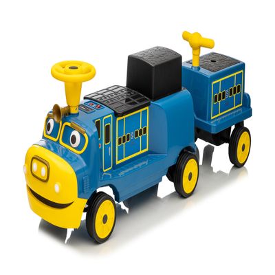 12V Ride on Train Trackless, 2+ Seater Kids Ride on Toy Licensed by CHUGGINGTON with Removable Storage Chair, Light, Music, Rubber Wheels, Kids Electric Car for Boys Girls 3+ (Carriage with Included)