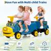 12V Ride on Train Trackless, 2+ Seater Kids Ride on Toy Licensed by CHUGGINGTON with Removable Storage Chair, Light, Music, Rubber Wheels, Kids Electric Car for Boys Girls 3+ (Carriage with Included) view 3