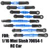 hopsupRC RC Adjustable Turnbuckles Links Upgrades Part for 1/16 Mini Slash 70054-1 RC Car.Front & Rear Aluminium Adjustable Turnbuckles Camber Toe Link Hops Up.Navy Blue view 2