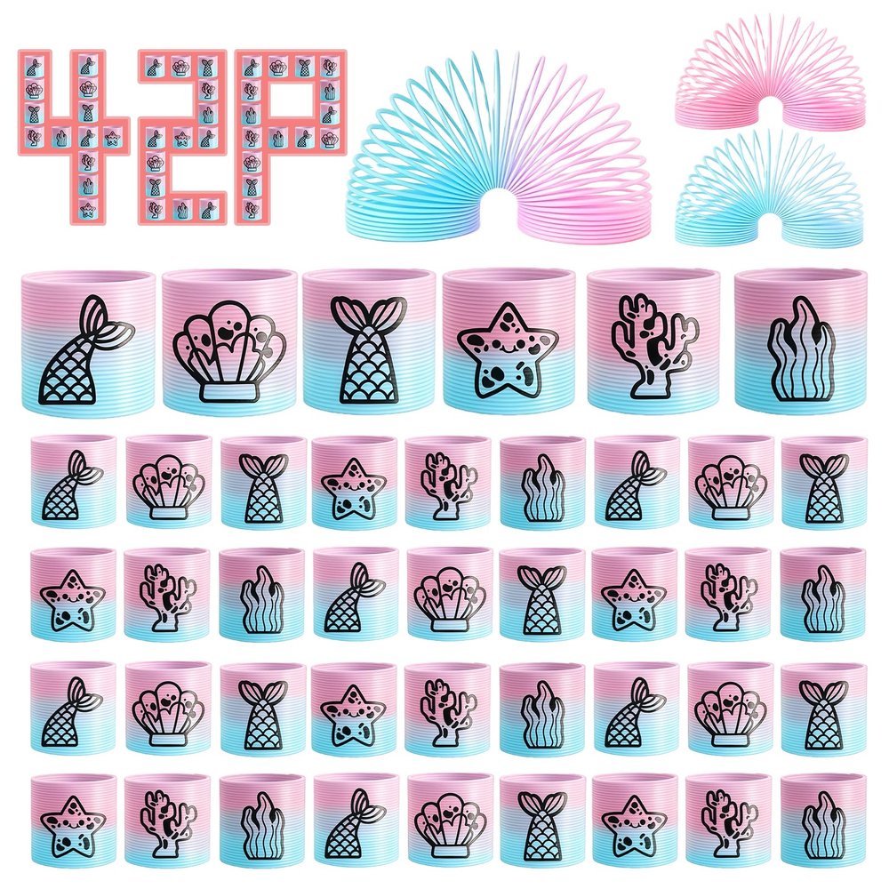 Cocurb 42 Pack Mini Ocean Spring Party Favors for Kids 4-8, Bulk Magic Fidget Stress Coil Toys for Carnival Prize, Birthday Goodie Bag Stuffers,Classroom Prize for Boys Girls 8-12