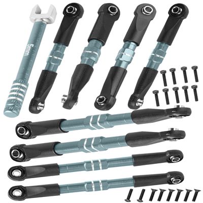 hopsupRC RC Adjustable Turnbuckles Links Upgrades Part for 1/16 Mini Slash 70054-1 RC Car.Front & Rear Aluminium Adjustable Turnbuckles Camber Toe Link Hops Up.Titanium