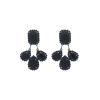 6.0 * 4.1cm Retro Teardrop Shaped Glass Geometric Fringe Earrings ,black,6.0 * 4.1cm view 1