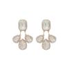 6.0 * 4.1cm Retro Teardrop Shaped Glass Geometric Fringe Earrings ,black,6.0 * 4.1cm view 4