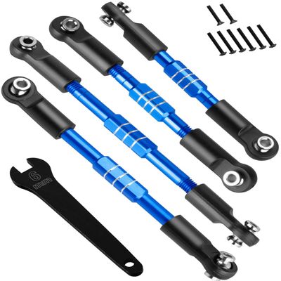 hopsupRC RC Steering Links Composite Link Upgrades Part for 1/10 Gorgon 2WD,Fury 2WD,Fury 223S,Quake 223S,Vorteks 2WD,Vorteks 223S,Aluminium Adjustable Turnbuckles Links,Replace #ARA330753 Navy Blue