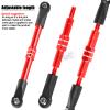 hopsupRC RC Adjustable Turnbuckles Links Upgrades Part for 1/16 Mini Slash 70054-1 RC Car.Front & Rear Aluminium Adjustable Turnbuckles Camber Toe Link Hops Up.Red view 4