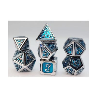 Alchemist Metals: Ice - Metal RPG Dice Set