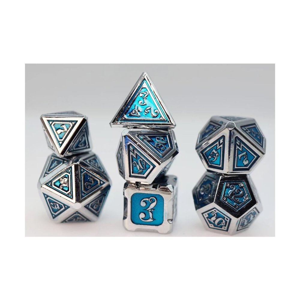 Alchemist Metals: Ice - Metal RPG Dice Set