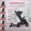2026 New-Universal Stroller Board with Detachable Seat | 2 in 1 Sit and Stand Toddler Stroller Seat Attachment | Stroller Board Attachment for Toddler | Holds Children Up to 55 LBs view 2