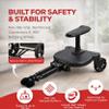 2026 New-Universal Stroller Board with Detachable Seat | 2 in 1 Sit and Stand Toddler Stroller Seat Attachment | Stroller Board Attachment for Toddler | Holds Children Up to 55 LBs view 4