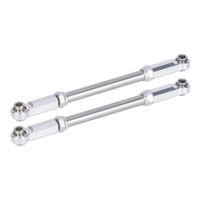 Compatible with Traxxas for Slash 4x4 4WD Aluminum 2pcs for Combo Upgrade Parts Heavy Duty Steering Links Rod RC Car Accessories(Silver)