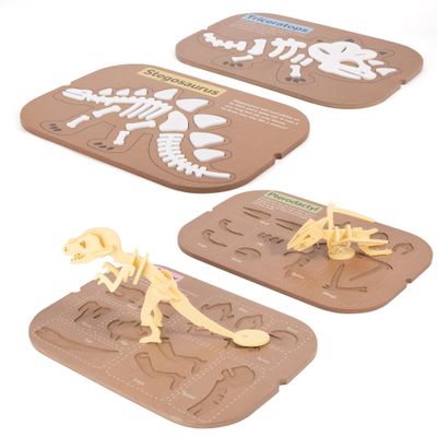 Woodtoe 2 PCS Dinosaur Sensory Table Inserts, Double-Sided Dinosaurs Puzzle for Flisat Trofast, 3D Wooden Dinosaur Puzzle, Sensory Sand & Water Table Accessories, Science Toys STEM Kits for Kid Age 3+