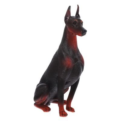 COOLHIYA Realistic Doberman Dog Figurine Plastic Animal Figure Lightweight Simulation Dog Model for Nursery Classroom Decoration Educational