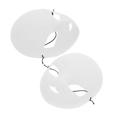2pcs White Full Face DIY Blank Mask for Cosplay Breathable Frosted Plastic Masquerade Masks for Hand Painting Lightweight PVC Material for Costume Parties and Special Random Color