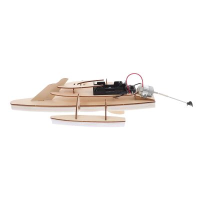 Yardwe 1 Set 3D Wooden Yacht Puzzles Model for Kids Adults to Build DIY Assembly Model Electric Toy - Ship Sailing Boat Building Kit DIY for Crafts Hobbies Friends Family