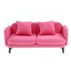 1:12 Dollhouse Colth Couch, Miniature Modern Double Sofa with Pillows, Dollhouse Simple Couch Furniture Accessories for Living Room Bedroom (Pink) view 1