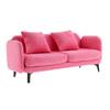 1:12 Dollhouse Colth Couch, Miniature Modern Double Sofa with Pillows, Dollhouse Simple Couch Furniture Accessories for Living Room Bedroom (Pink) view 2
