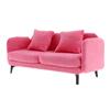 1:12 Dollhouse Colth Couch, Miniature Modern Double Sofa with Pillows, Dollhouse Simple Couch Furniture Accessories for Living Room Bedroom (Pink) view 3