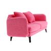1:12 Dollhouse Colth Couch, Miniature Modern Double Sofa with Pillows, Dollhouse Simple Couch Furniture Accessories for Living Room Bedroom (Pink) view 4