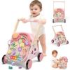 2 in 1 Wooden Baby Walker and Activity Center for Girls Boys Sit-to-Stand Learning Toy Kids Montessori Educational Push Toys with Music Detachable Busy Keyboard for Toddlers view 1