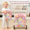 2 in 1 Wooden Baby Walker and Activity Center for Girls Boys Sit-to-Stand Learning Toy Kids Montessori Educational Push Toys with Music Detachable Busy Keyboard for Toddlers view 2