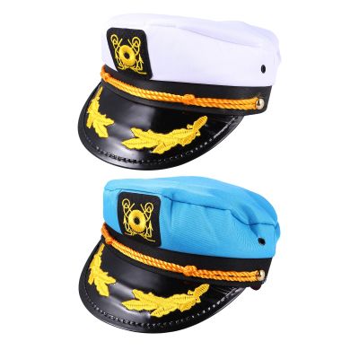 Abaodam 2pcs Navy Costume Hat - Captain'S Yacht Sailors Hat Snapback Sea Cap Navy Costume Accessory For Men Women Nautical Theme Parties