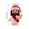 50 Pcs Little Jesus Figures, Jesus Love You Mini Rubber Toys, Multicolor Tiny Miniature Figurines in Bulk, Christmas Religious Party Favors Sunday School Religious Party Share Gifts (Blue 50pcs) view 3