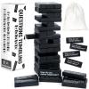 Tumbling Tower Question Game 54 Fun Conversation Starters Questions with Box and Storage Bag Wooden Tumbling Stacking Blocks for Adults Family Night Games Team-Building Get to Know Each Other view 1