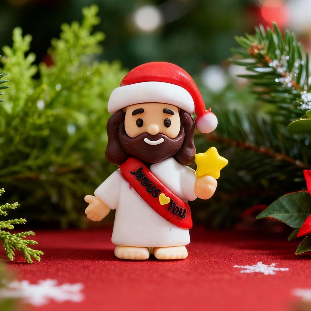 50PCS Little Jesus Figures, Christmas Mini Jesus Figurines in Bulk, Rubber Tiny Jesus Love You Figures to Hide and Seek Religious Gifts for Easter Egg Fillers Stuffers, Christ Party Favors, Baptism