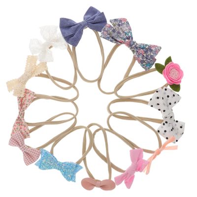 12pcs Girl Bow Headbands Soft Elastic Hairbands for Newborns Photo Props and Daily Wear Comfortable Fit Hair Accessories