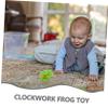 LALADEFIEE 3pcs Wind-up Frog Plastic Clockwork Jumping Spring for S Fun with Bright Green Color Interactive Play Enhances Tactile Skills and Imagination view 3