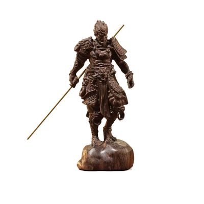 16cm Agarwood Sun Wukong Figurine - Black Myth Monkey King Desk Decor