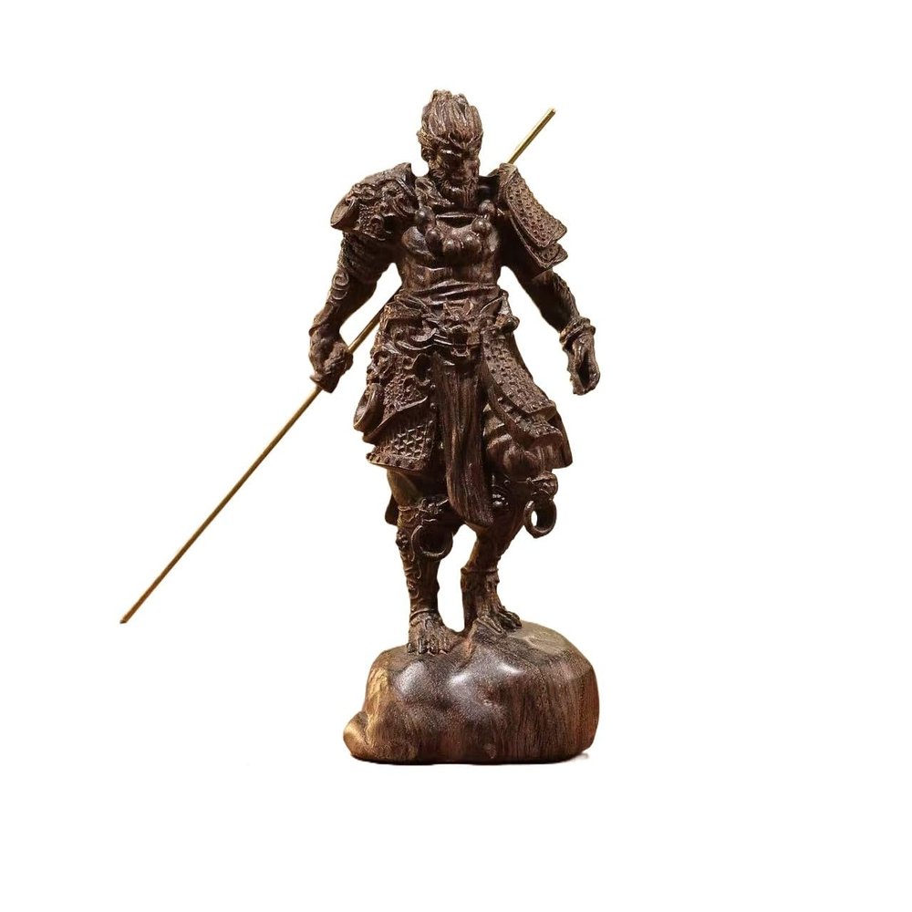 16cm Agarwood Sun Wukong Figurine - Black Myth Monkey King Desk Decor