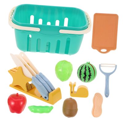 COOLHIYA Wooden Cutting Interactive Pretend Fruit Vegetable Plaything for Early Learning Educational Gift for Boys Ages