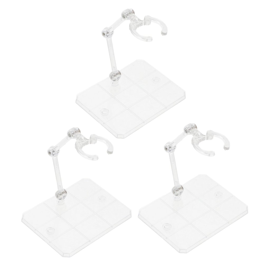 WHAMVOX 3pcs Action Figure Stands with Base Transparent Doll Support for Stable Display Lightweight and Model Display Racks for Collectors