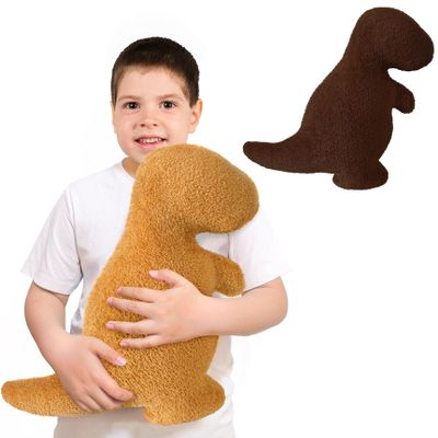 Aiideals Dino Nugget Pillow with Chocolate Dino Pillow Plush for Birthday Gifts, Chicken Dinosaur Nuggets Plush Pillow Funny Gifts for Boys Girls, Dinosaur Stuffed Animals (Large, 2Pcs)