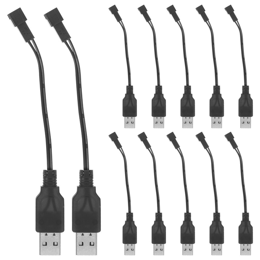 BESPORTBLE 12pcs Electric Toy USB Charger 3.7V Power Adapter Cord for Bubble Machine Bubble Machine Short USB Charging Adapter for RC Car Accessories