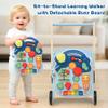 CHIAKBDK 2 in 1 Wooden Baby Walker and Activity Center for Girls Boys Sit-to-Stand Learning Toy Kids Montessori Educational Push Toys with Music Detachable Busy Keyboard for Toddlers Blue view 3