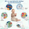 CHIAKBDK 2 in 1 Wooden Baby Walker and Activity Center for Girls Boys Sit-to-Stand Learning Toy Kids Montessori Educational Push Toys with Music Detachable Busy Keyboard for Toddlers Blue view 4