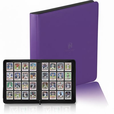 1000+ Pockets Premium Trading Card Binder, 16 Pockets Trading Card Binder Ringless Side Loading Trading,Card Holder Folders for MTG, TCG, Game Cards & Sports Cards(Purple)