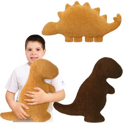 Aiideals Dino Nugget Pillow with Chocolate Dino Pillow Plush for Birthday Gifts, Chicken Dinosaur Nuggets Plush Pillow Funny Gifts for Boys Girls, Dinosaur Stuffed Animals (Large, 3Pcs)