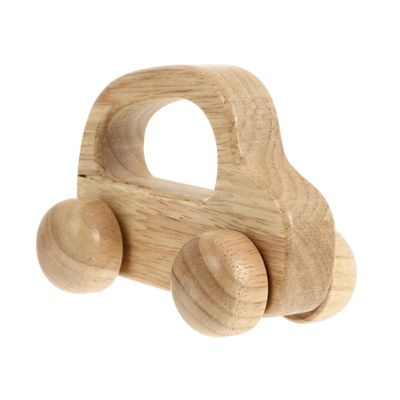 WHAMVOX Wooden Push Car for Sensory Skill Development Inertia Vehicle with Smooth Rounded Edges Premium Rubber Wood Construction Safe Grasping and Hand Strength Exercise for Boy Girl