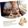 WHAMVOX Wooden Push Car for Sensory Skill Development Inertia Vehicle with Smooth Rounded Edges Premium Rubber Wood Construction Safe Grasping and Hand Strength Exercise for Boy Girl view 3