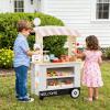 GLACER Grocery Store Pretend Play, Wooden Marketplace Toy Playset w/30 PCS Play Food Accessories, Cash Register & Scale, Market Stand w/Wheels & Beverage Rack, Play Store for Boys & Girls (Grey) view 2