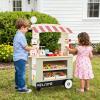 GLACER Grocery Store Pretend Play, Wooden Marketplace Toy Playset w/30 PCS Play Food Accessories, Cash Register & Scale, Market Stand w/Wheels & Beverage Rack, Play Store for Boys & Girls (Green) view 2