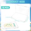 12 Pcs Clear Flat Breast Milk Freezer Storage Organizer with 48Pcs Small Labels Space Saving and Reusable Breastmilk Freezer Tray for Breastfeeding Bag Organization, 7.48 x 5.11 x 0.67 Inch view 2