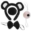 BESPORTBLE 1 Set Bear Cosplay Headbands with Plush Ears Hairbands Bow Tie Tail for Halloween Animal Themed Costume Party Decorations Accessories view 1
